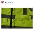 China High Quality Hi Vis work Safety Vest Multifunctional 3M Reflective Jacket With Zipper Pockets